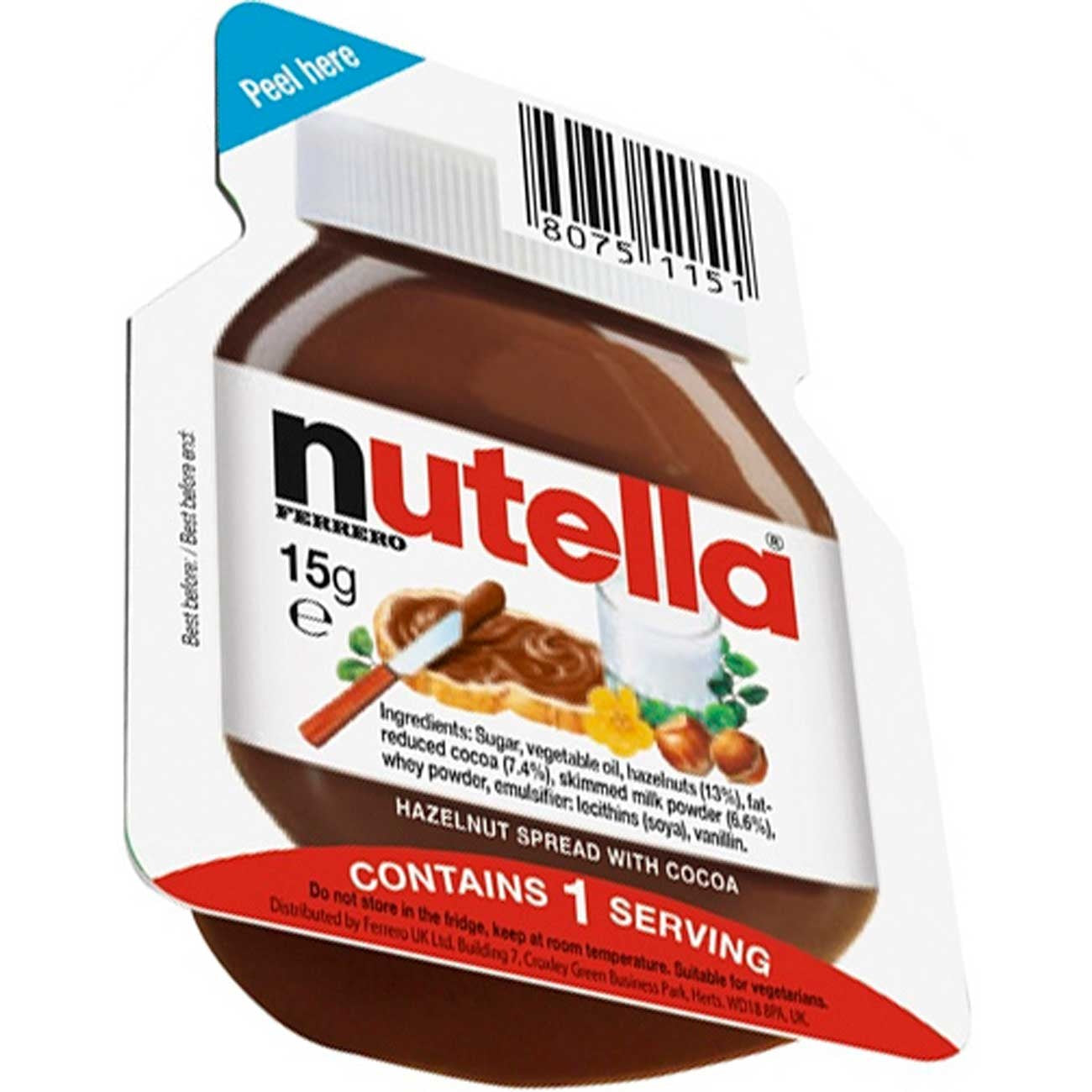 Caja de Mini Porciones de Nutella 60 x 15g | Ideal para Fiestas, Eventos y Cumpleaños