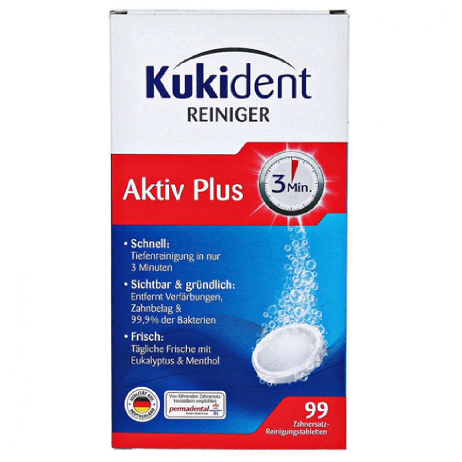 Kukident Aktiv Plus | Limpiador para dentaduras postizas