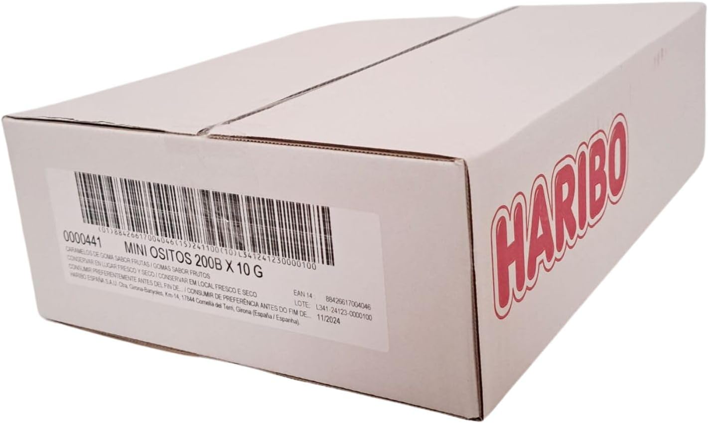 Haribo - Mini Ositos Oro Caja con 200 Bolsitas de 10g (1 Unidad)