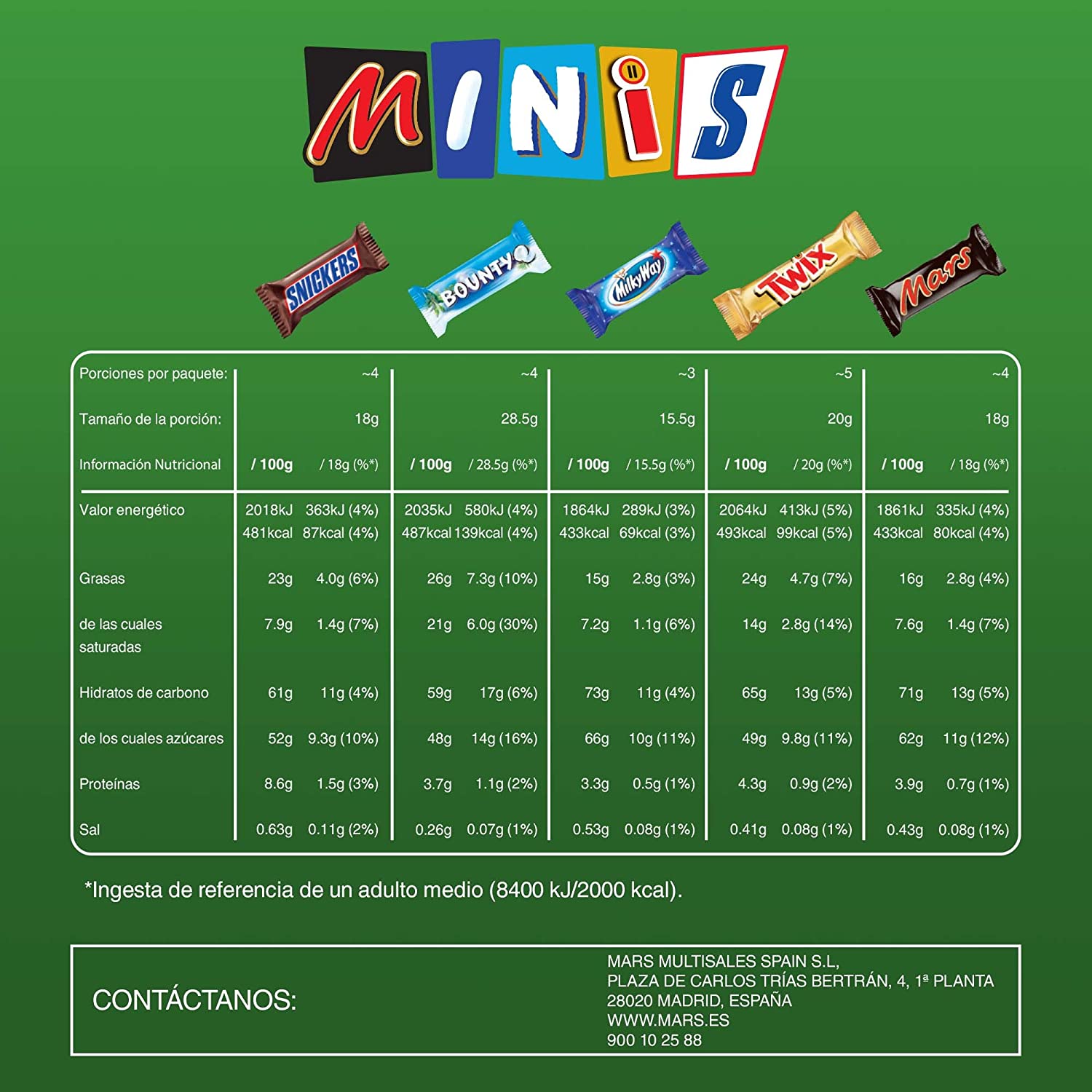 Mars Surtido de Chocolatinas Mini (400g)