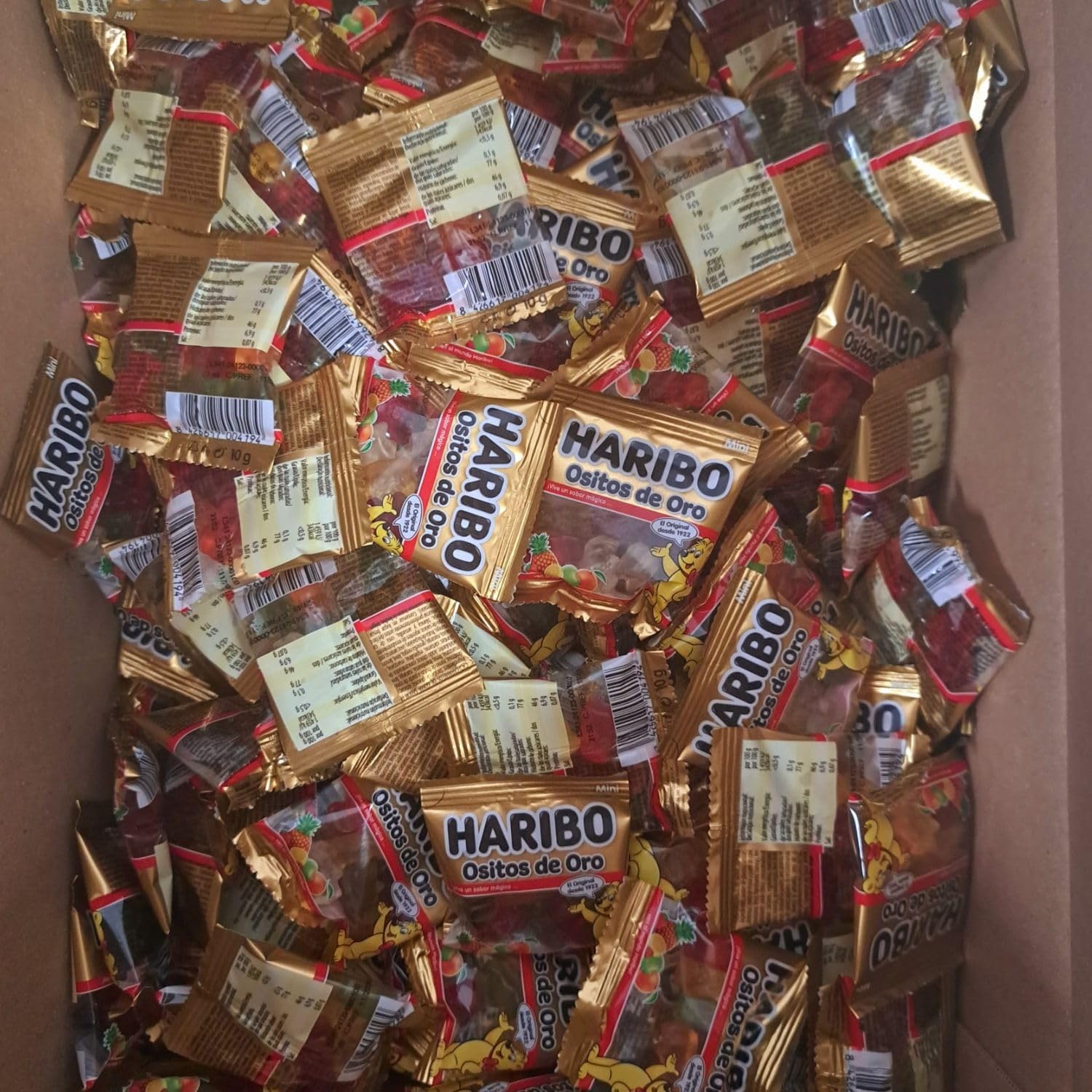 Haribo - Mini Ositos Oro Caja con 200 Bolsitas de 10g (1 Unidad)