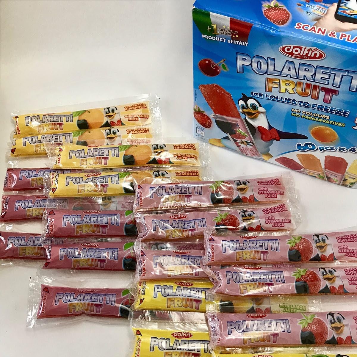 Polaretti Fruit | Sabores Frutales Surtidos | Con Zumo De Frutas | Contiene 60 Unidades x 40ml