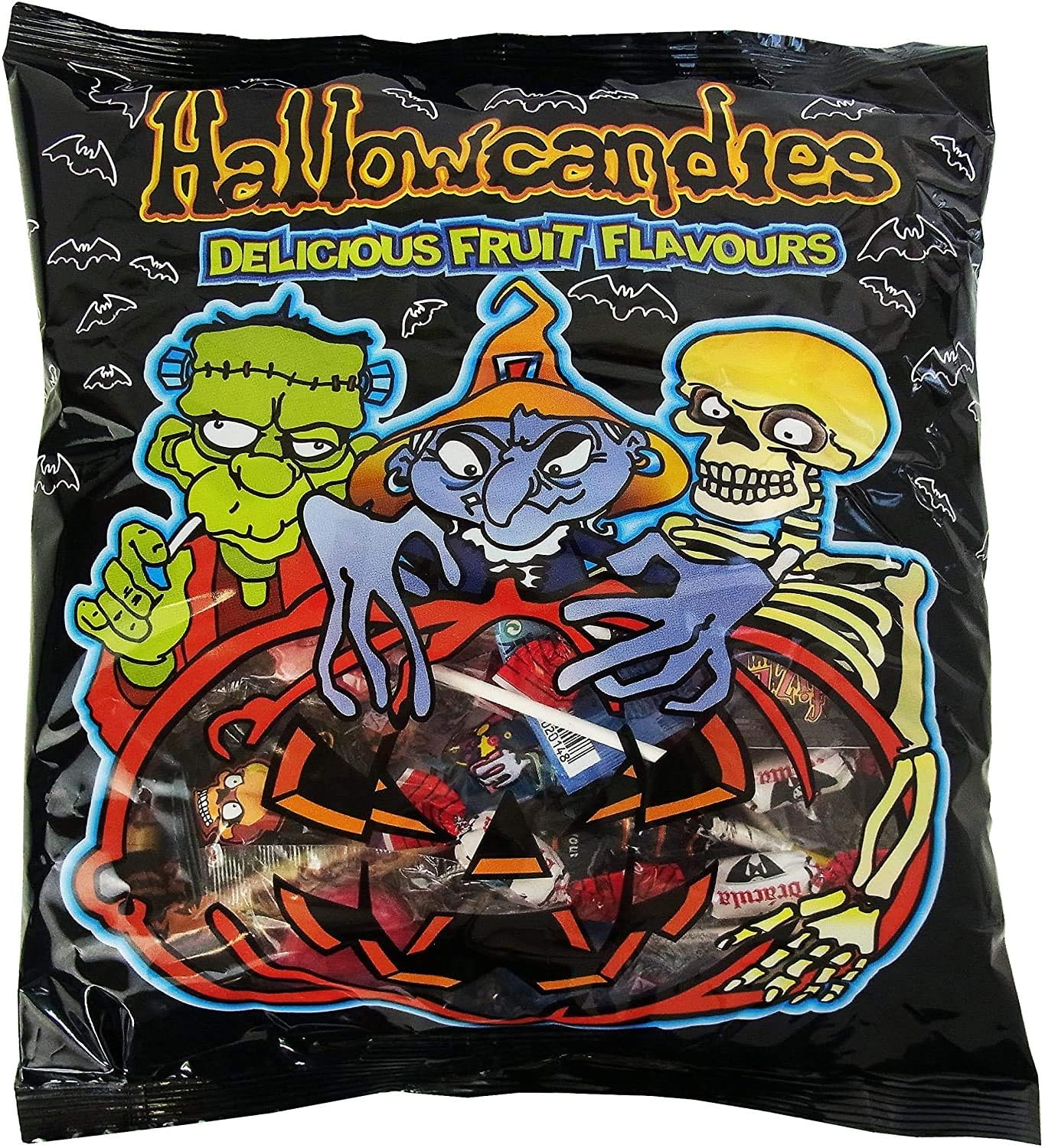 Surtido de Caramelos para Halloween | Hallowcandies 410g - Envueltos Individualmente Chupachups, Piruletas, Caramelos, Fizz Roll...