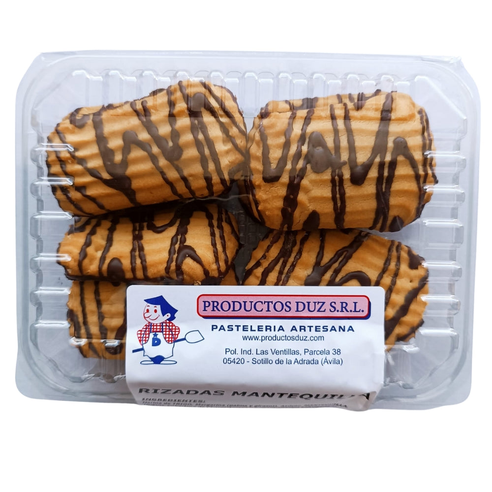 Galletas Rizadas | Rayadas con Chocolate | Peso 300g