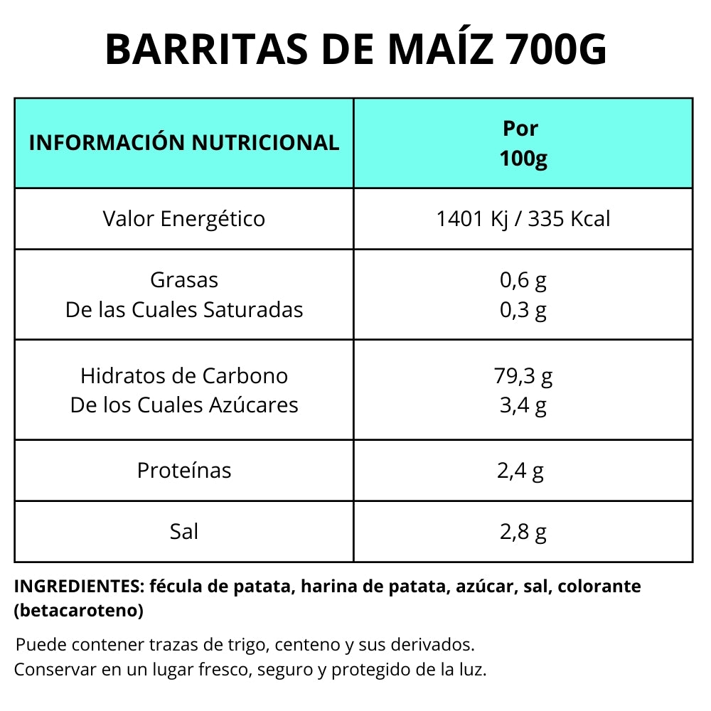 Barritas de Maíz - Snacks Para Freír En Casa | Formato Tarro 700G