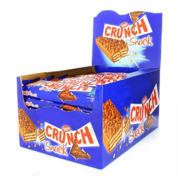 Nestlé Crunch Barritas de Chocolate 33G | Caja 30 Unidades