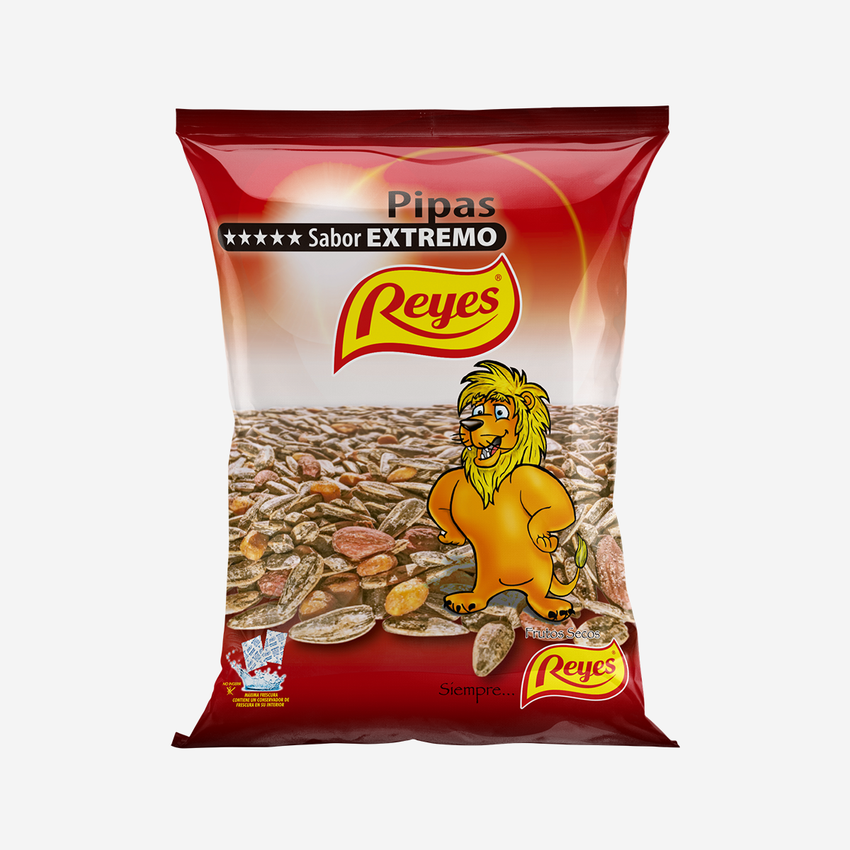 Pipas Reyes - León Girasol 125g | Caja Expositor con 8 Unidades