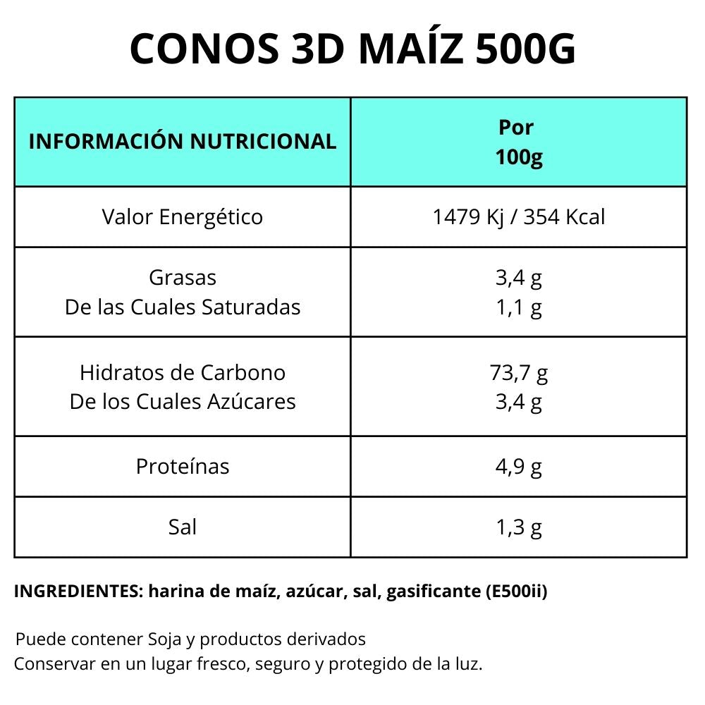 Conos Super 3D - Snacks Para Freír en Casa | Formato Tarro Reutilizable 500G