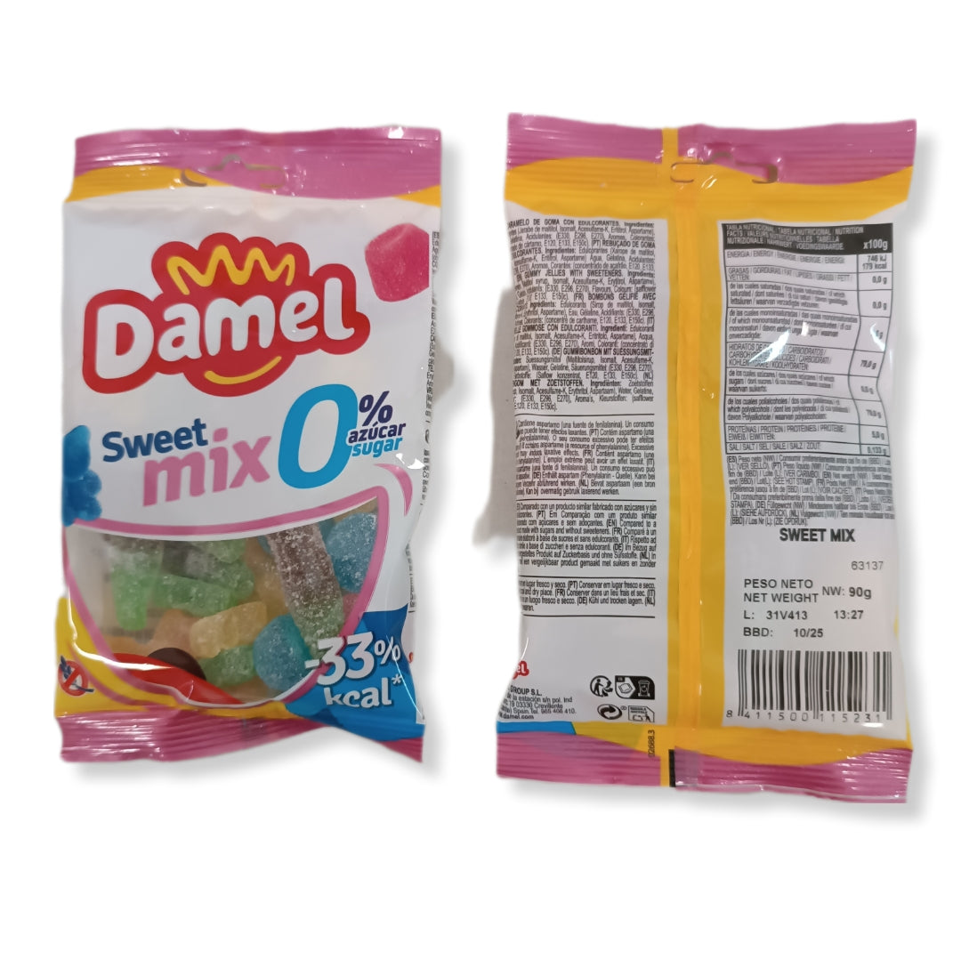 CAJITA CHUCHES SIN AZÚCAR PARA DIABÉTICOS | Gominolas y Piruletas | 0% Azúcar - x3 Zeroletas x3 Cola Sour Mix x3 Sweet Mix