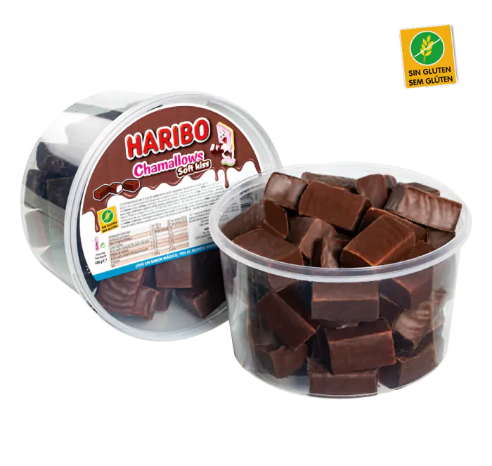 Chamallows Soft Kiss Haribo - SIN GLUTEN | Formato Tarro Reutilizable 400g