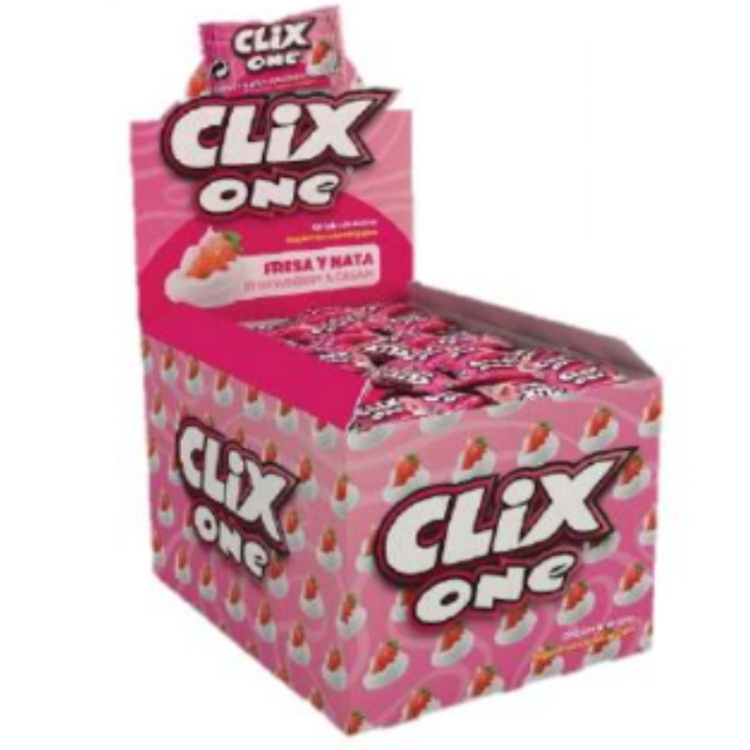 Chicles Clix Sabor Fresa - Nata (200 Unidades)