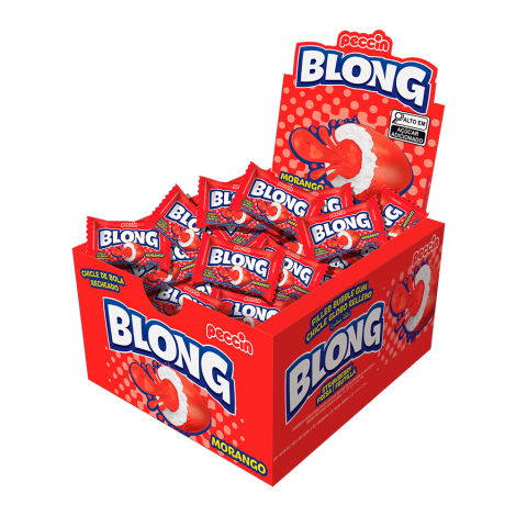 Blong Chicle Relleno Sabor Fresa Contiene 40 Unidades