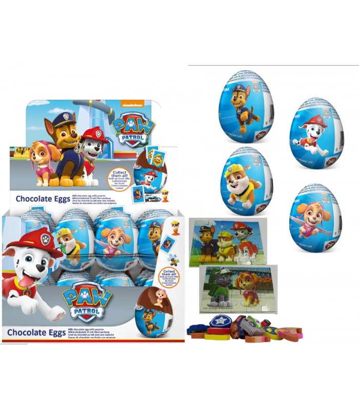 Huevos Chocolate Sorpresa - Temática Patrulla Canina - PAW PATROL | Contiene 24 Unidades