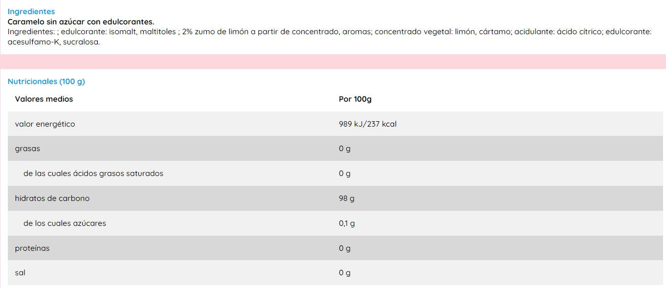 Mells Limón Mentol Sin Azúcar (900g)