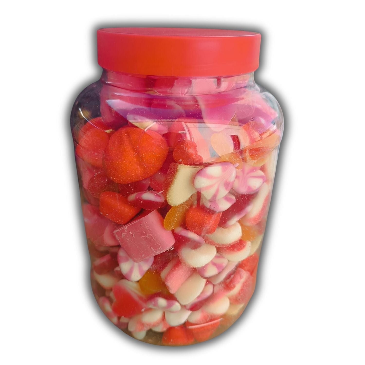 MIX LOVE - TARRO FORMA DE CORAZONES AZÚCAR, PICA, BRILLO, y CHOCOESPONJITAS REFERENCIAS MEZCLADAS ALEATORIAS | FORMATO 2 KG