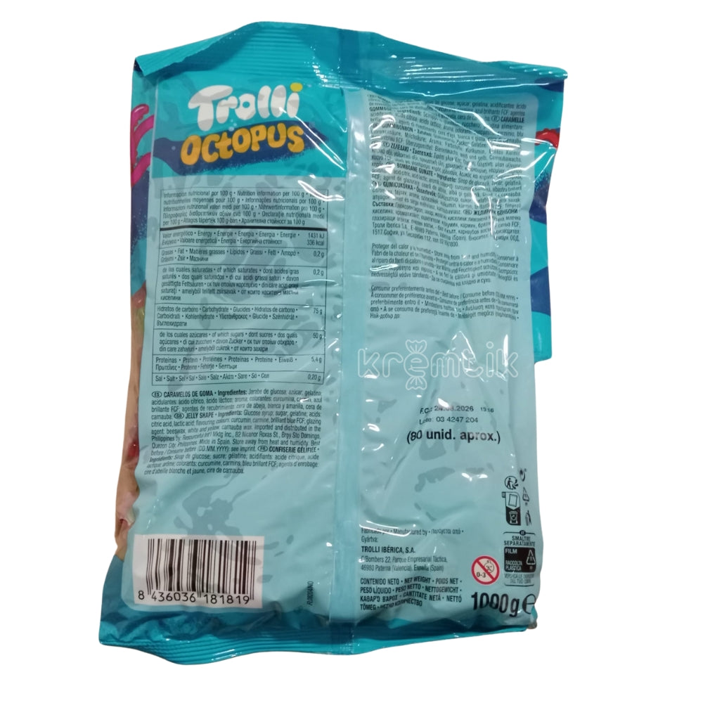 Pulpos Brillo Trolli | Formato Bolsa 1KG