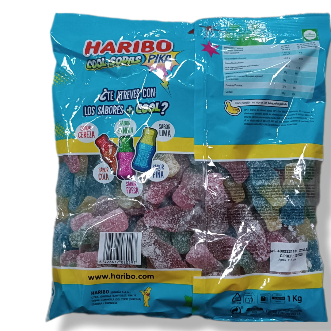 Botellas Cool Sodas Pika Varios Sabores Haribo | Formato Bolsa 1KG