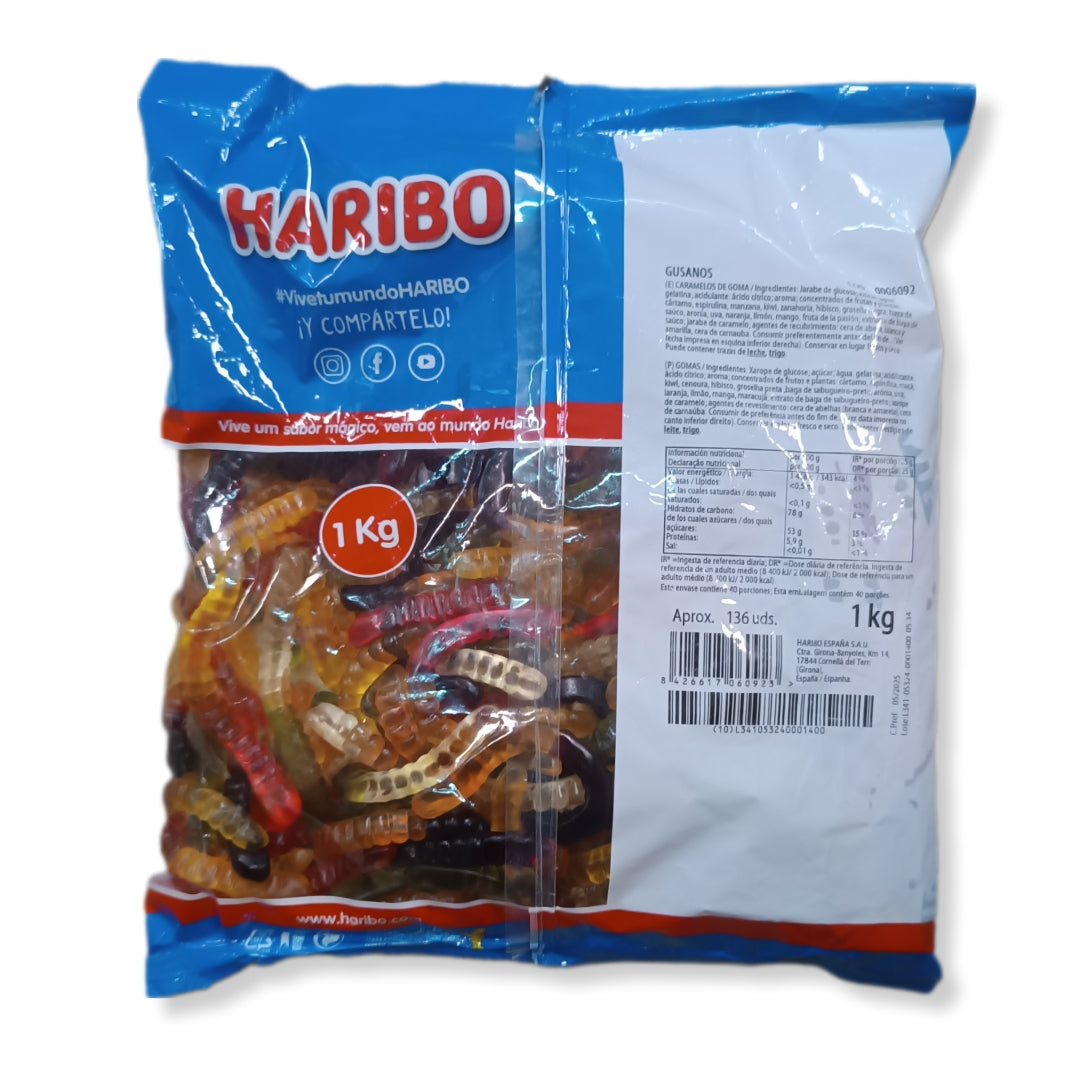 Gusanos Brillo Haribo - Formato Bolsa 1KG