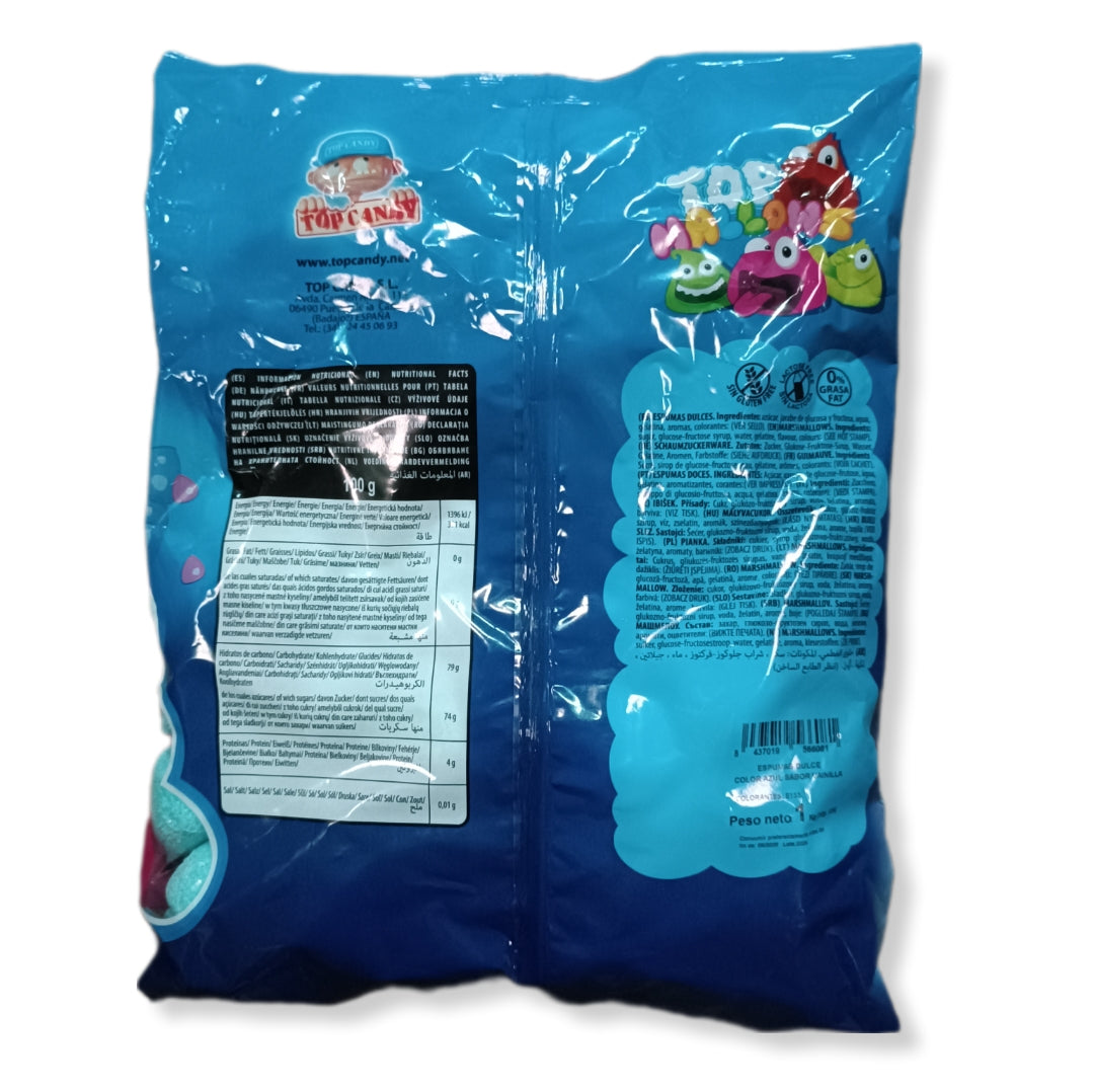 TOP MALLOW LILA 10 g | Formato Bolsa 1KG - Sin Gluten, Sin Lactosa, 0% Grasa Fat