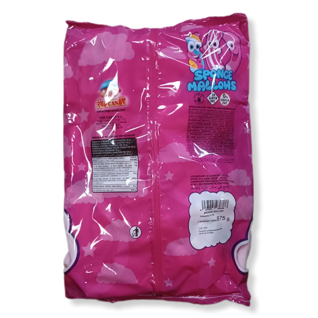 SPONGE MALLOW ROSA 6,5 g | Formato Bolsa 125 Unidades - Sin Gluten, Sin Lactosa, 0% Grasa Fat