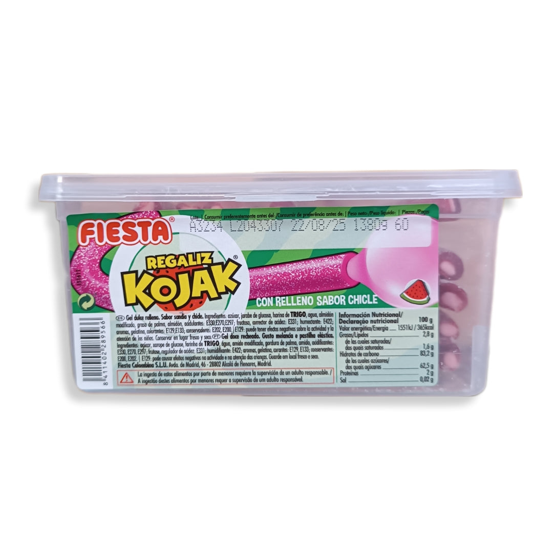 Regaliz Kojak Relleno Sabor Chicle Sandía 60 Unidades 1380g