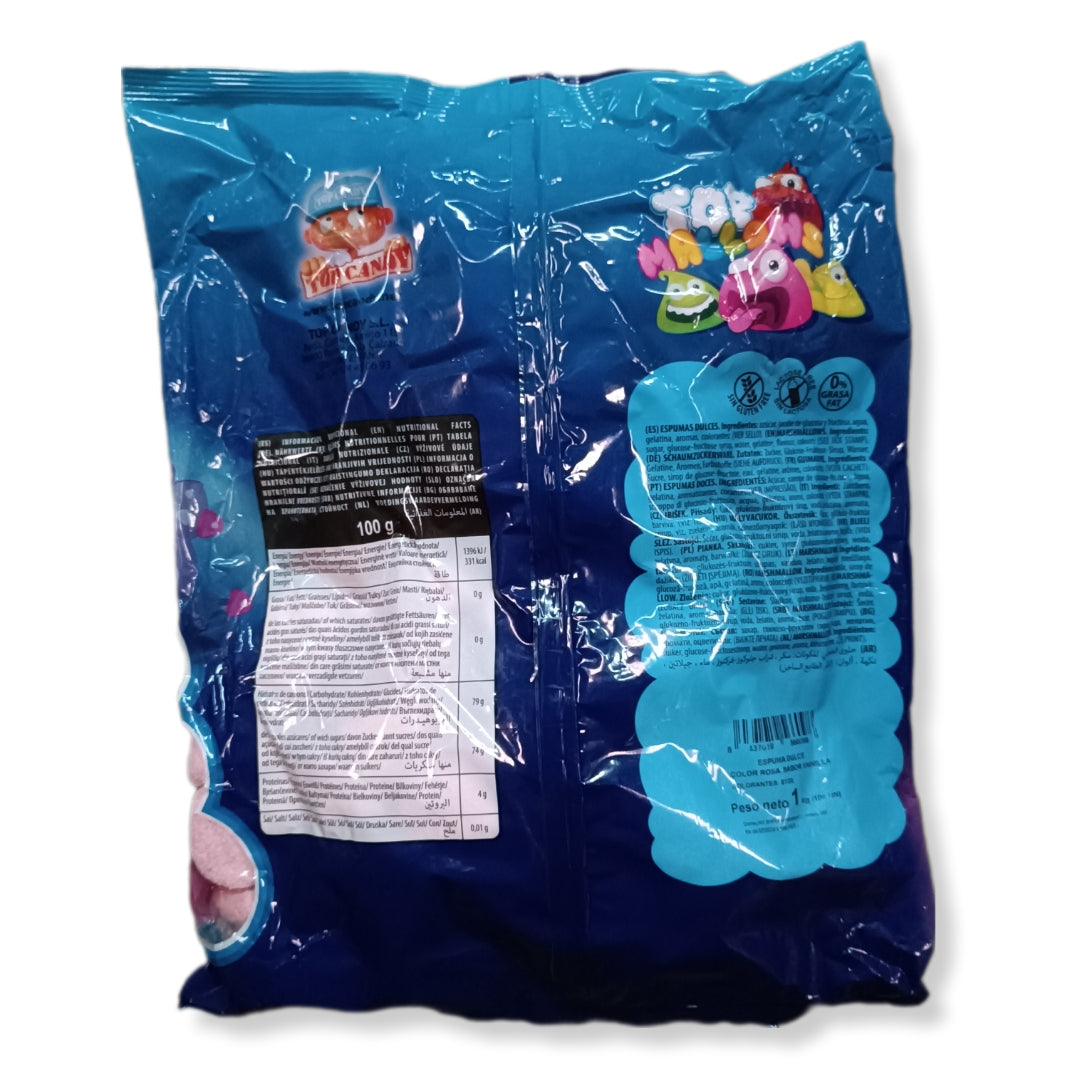 TOP MALLOW ROSA 10 g | Formato Bolsa 1KG - Sin Gluten, Sin Lactosa, 0% Grasa Fat