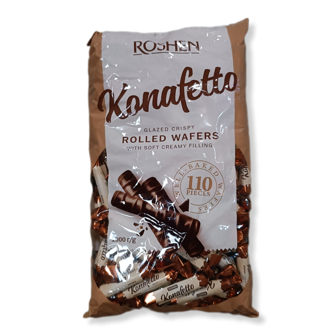 Konafetto Barquillos Con Cobertura De Chocolate Relleno Nata | Formato Bolsa 1KG - 110 Unidades