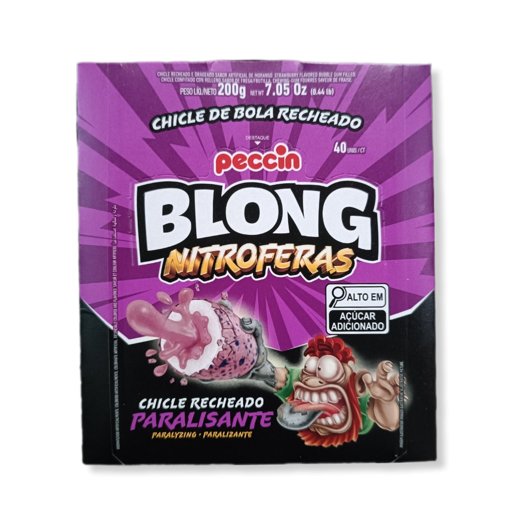 Blong Nitroferas Chicle Relleno Sabor Fresa Contiene 40u