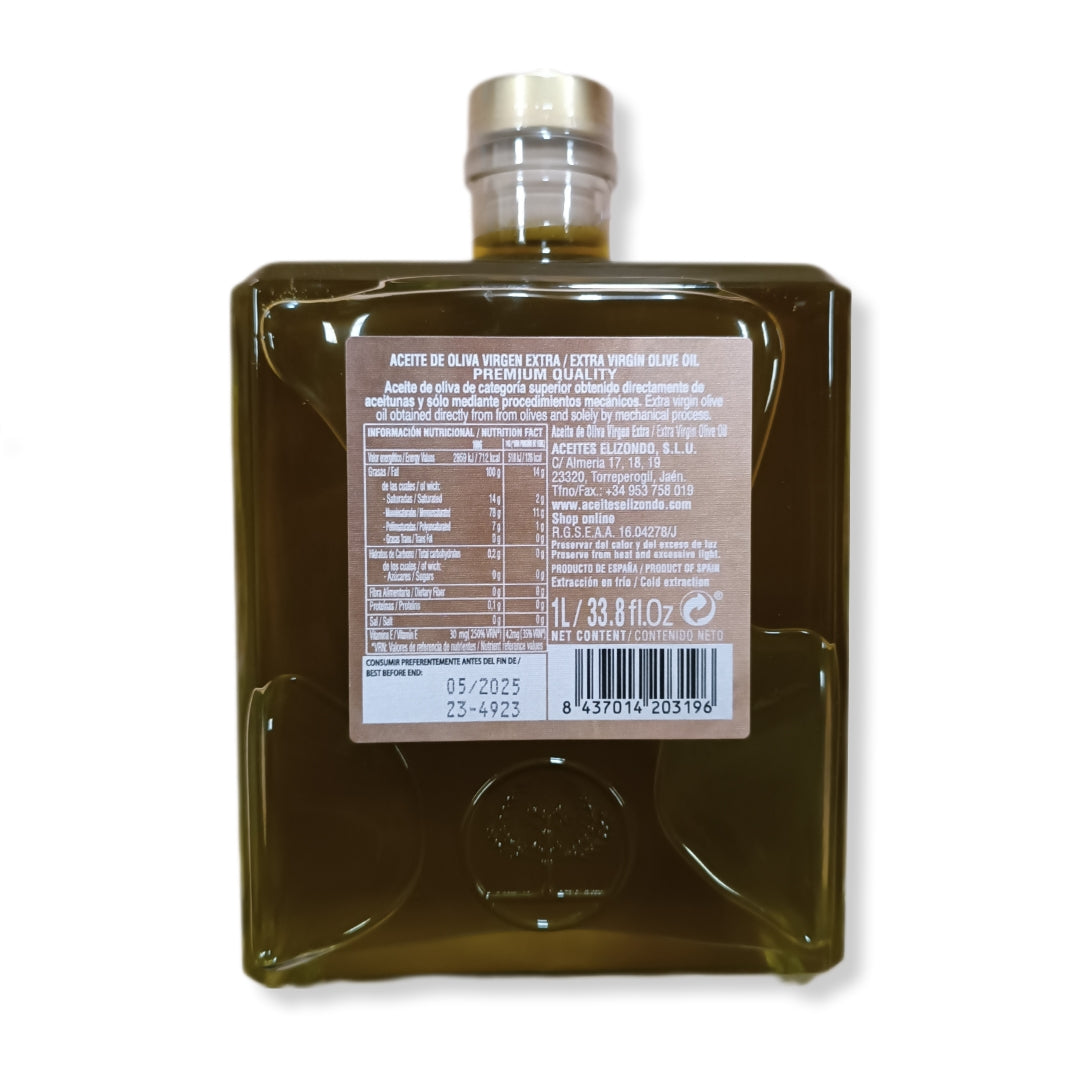 Elizondo Aceite De Oliva Virgen Extra Premium | Bote Exclusivo Cristal 1L