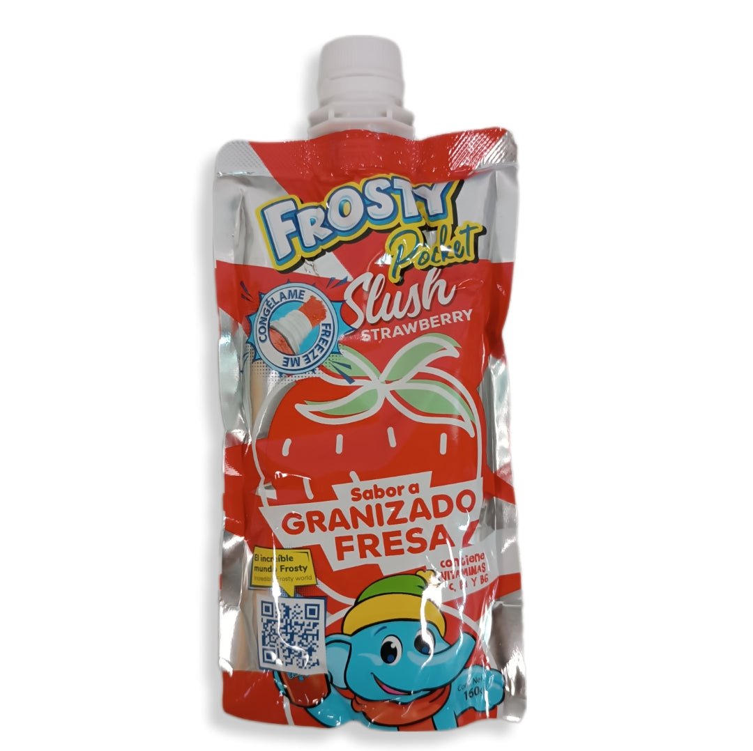 Granizada En Bolsa Individual Sabor Fresa Frosty | Formato Caja 10 Uds