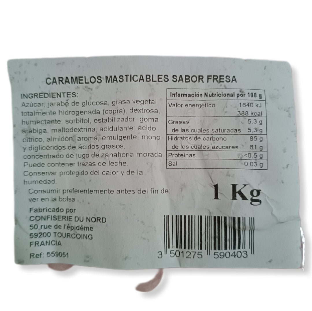 Caramelos Masticables Sabor Fresa 1kg