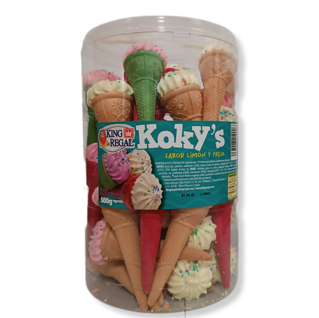 Koky's Helados Sabor Limón Y Fresa King Regal | Formato Tarro 40 Unidades