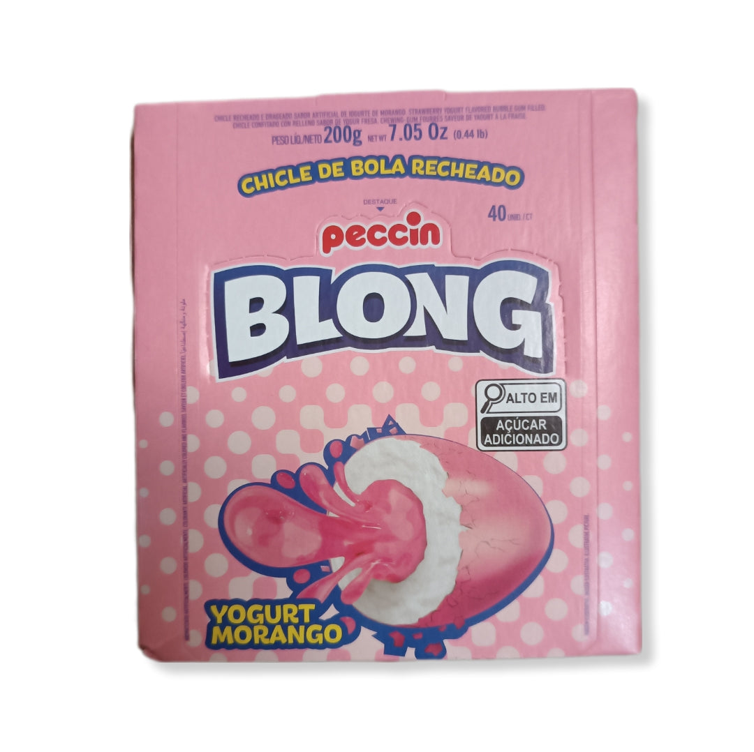 Blong Chicle Relleno Sabor Yogurt Fresa Contiene 40 Unidades