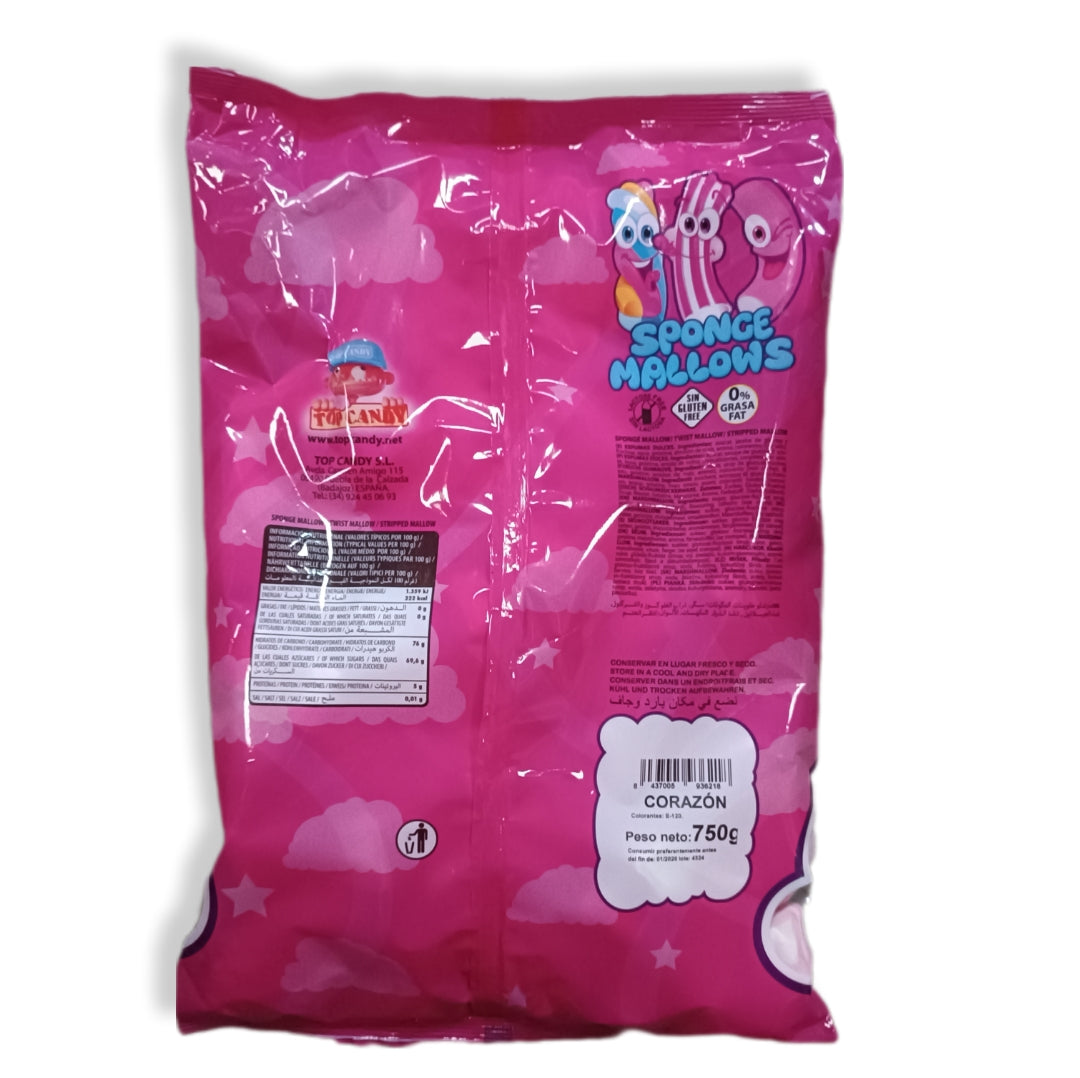 Esponjitas CORAZÓN BOLSA | Formato Bolsa 750g - Sin Gluten, Sin Lactosa, 0% Grasa Fat