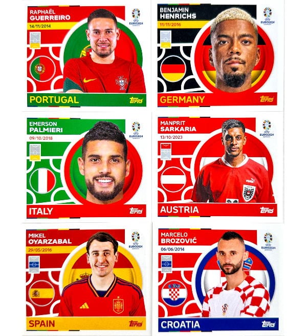 Topps EURO 2024 Cromos Pegatinas - 50 Sobres