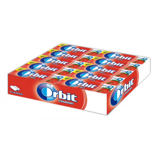 Chicles Orbit Fresa (30 Paquetes con 10 Uds) - Kremtik